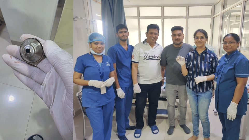 गले में फंसे ढक्कन को निकाल बचाई बच्चे की जान