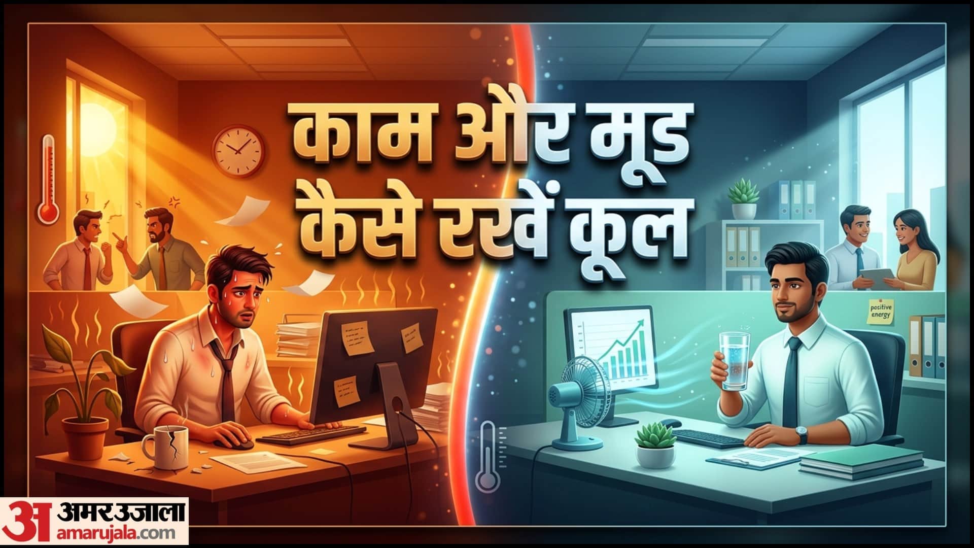 Heatwave Office Stress Management Tips in Hindi Summer Mood Control Workplace