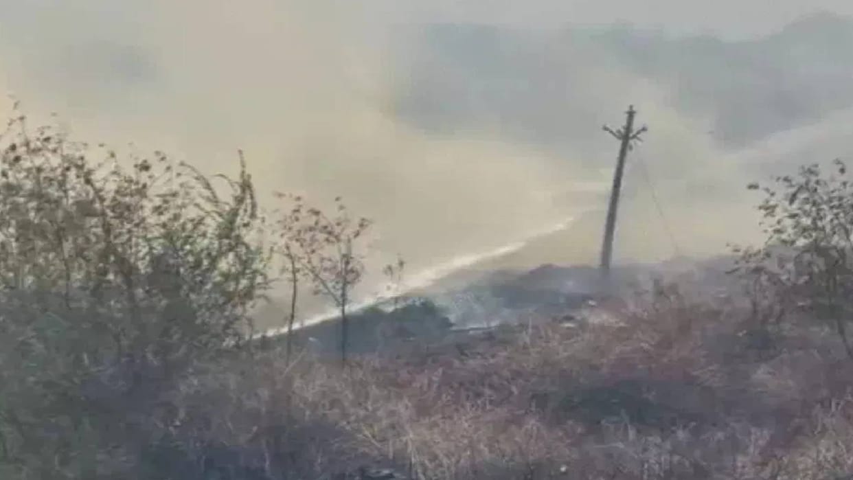 Massive Fire Breaks Out in Furniture Factory Panic After Electric Pole Blast