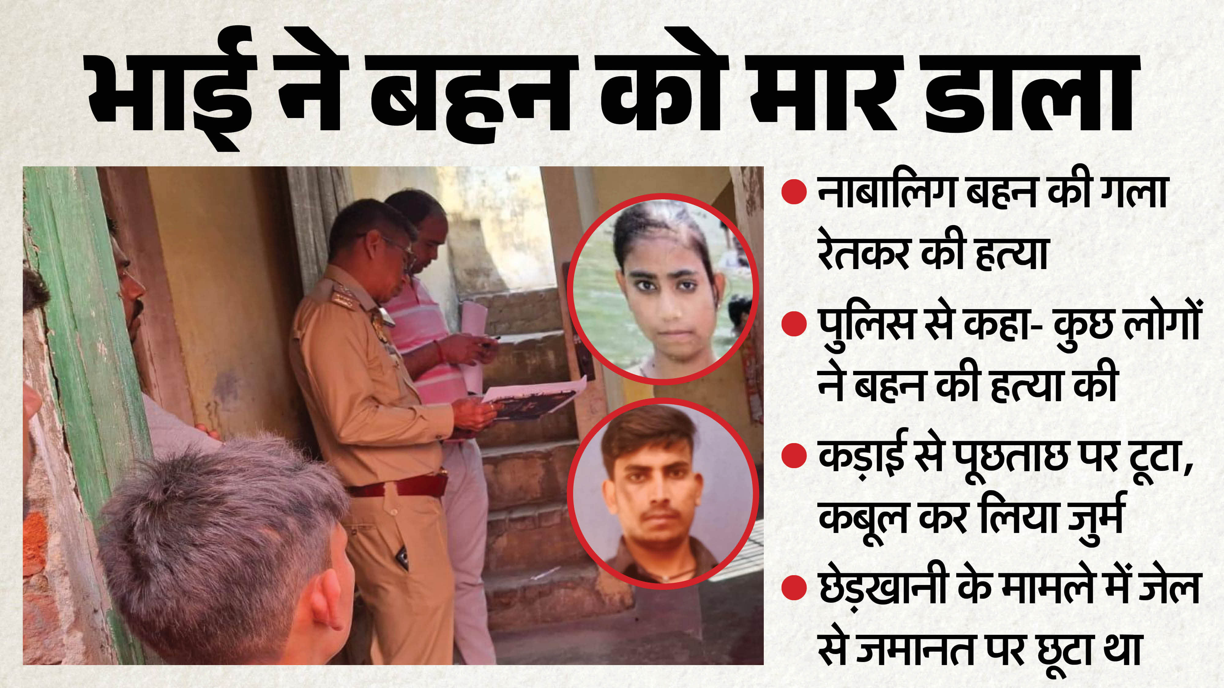 Brother Murders Minor Sister in Moradabad Then Went to Sleep on Roof Confessed to the crime