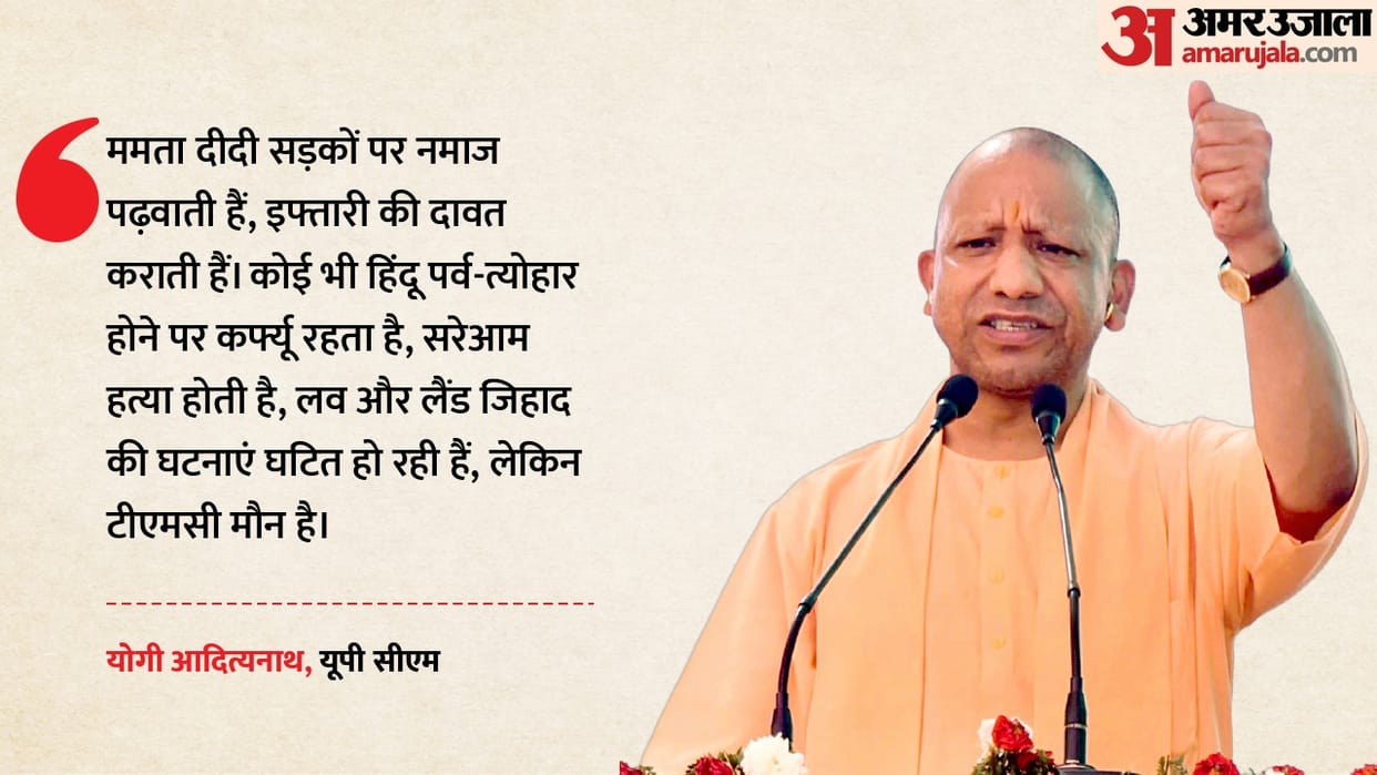 CM Yogi Attacks Mamata Banerjee in Hooghly Rally, Accuses TMC of Appeasement Politics in Bengal