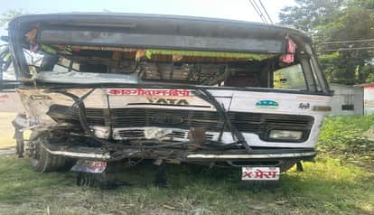 trailer collided with a roadways bus, leaving the injured conductor trapped inside the bus for an hour