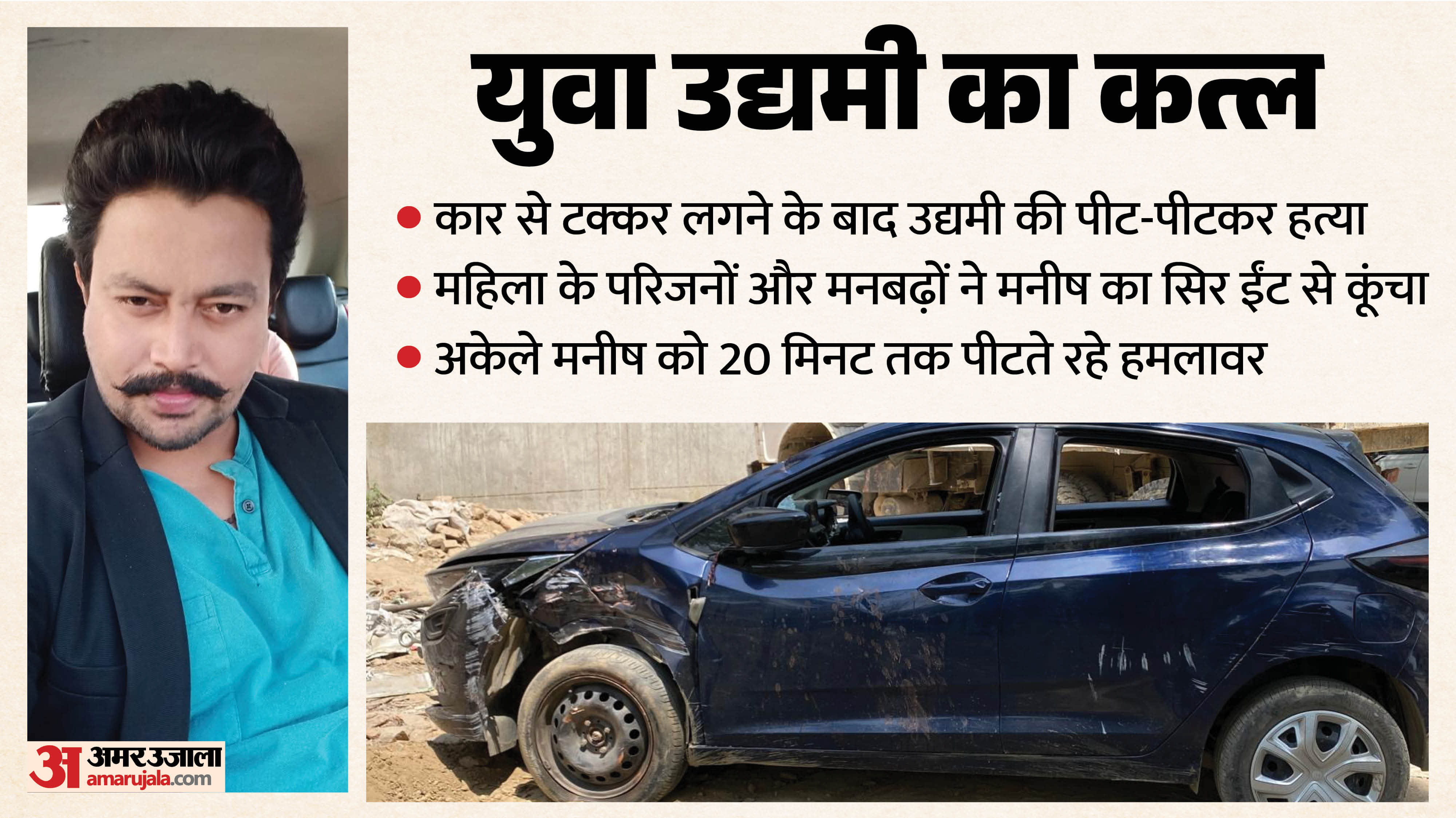 Varanasi Murder Entrepreneur Beaten to Death After Car Collision 15 accused Kept Beating Manish for 20 Minutes