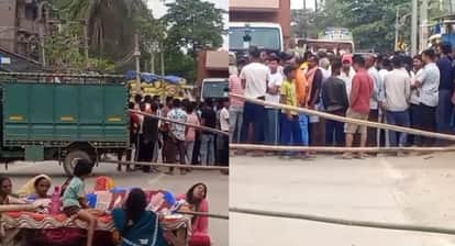 मुआवजे की मांग कर रहे परिजन