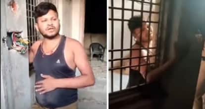 gwalior thief stuck in grill construction site theft manoj kushwah arrested