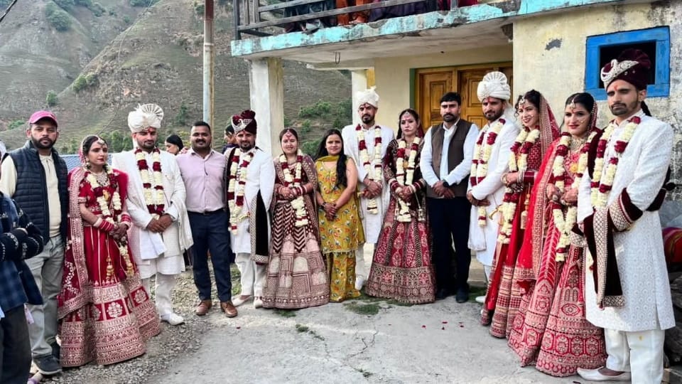 Chakrata Unique Wedding Five Brothers Marry Under a Single Mandap Bride Arrive at Groom's Home with barat