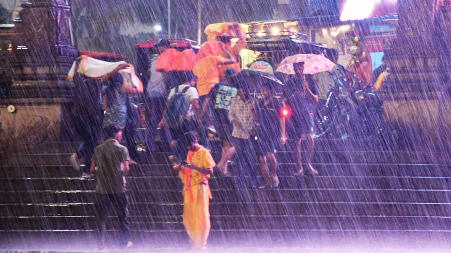 Trees Toppled Varanasi Signboards Blown Away Power Outages Several Areas People Take Shelter Balconies