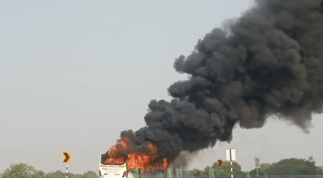 Unnao Factory Workers Bus Engulfed in Flames While in Motion 46 Lives Saved Thanks to Drivers Presence of Mind