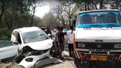 Accident on Rishikesh-Dehradun Highway Speeding Car Tyre Bursts Multiple Vehicles Collide