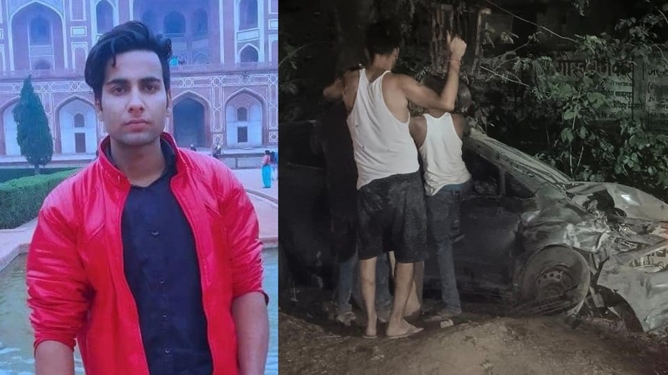 Speeding Car Hits Bike One Killed and Another Critically Injured Near Agra