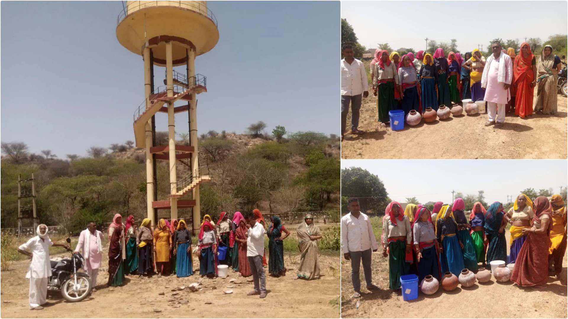 पेयजल संकट को लेकर ग्रामीणों ने किया मटका फोड़ प्रदर्शन