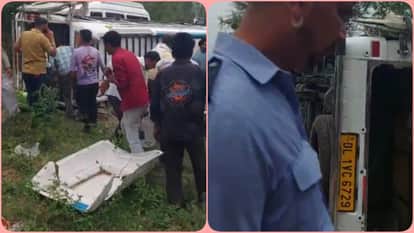 Bilaspur Tempo Traveller Carrying Devotees Returning from Darshan at Shri Naina Devi Ji Overturns