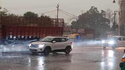 Varanasi weather taken turn clouds have gathered in sky and heavy rain has lashed down