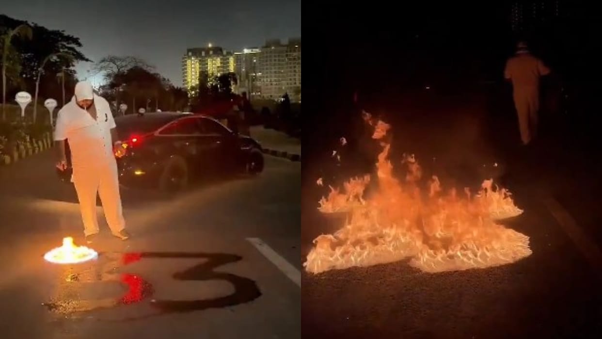 Man sets fire on road to record birthday reel video went viral