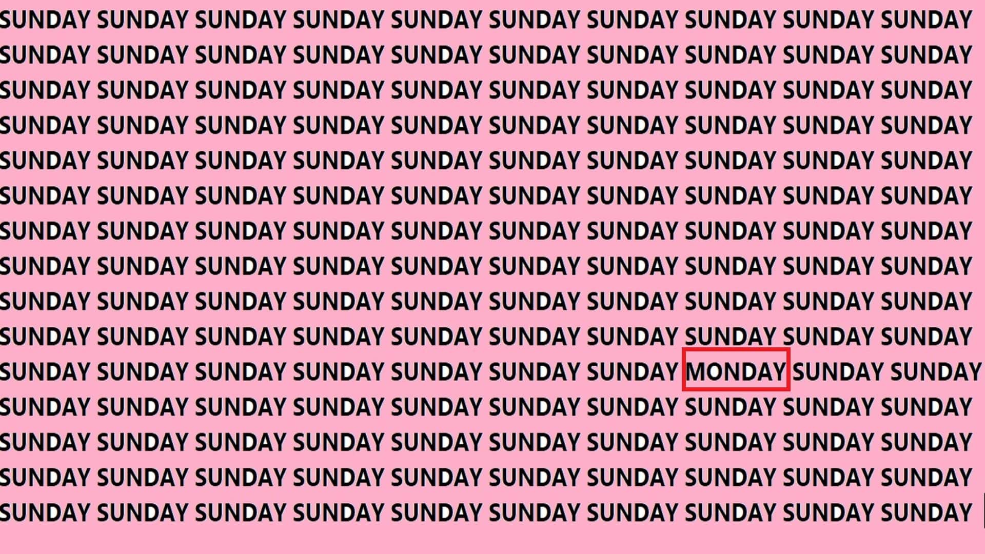 brain Teaser Game Can You Find Hidden Monday in 15 Seconds Look At This Optical Illusion Image