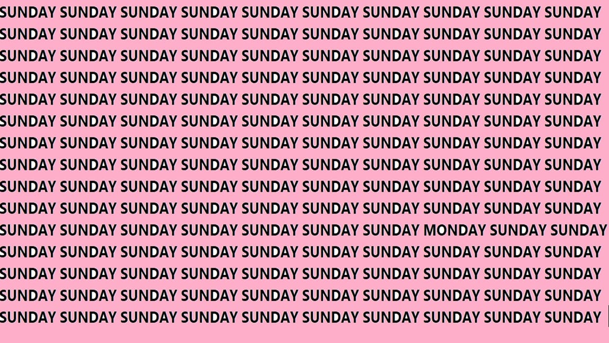 brain Teaser Game Can You Find Hidden Monday in 15 Seconds Look At This Optical Illusion Image
