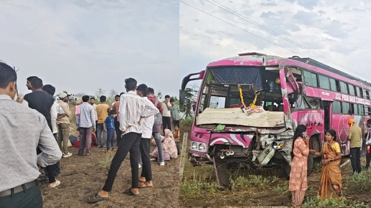 Eleven passengers injured when passenger bus collides with truck on Podi-Prabhatola bypass of Kabirdham