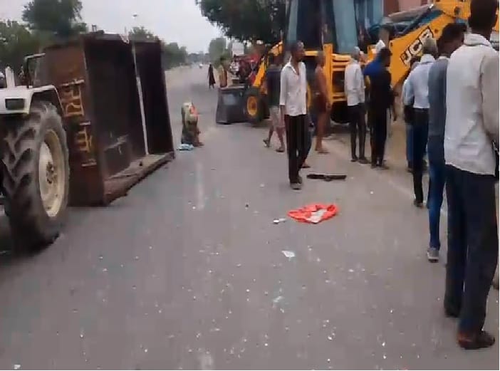 Loader Crashes Into Tractor-Trolley Rams Into Temple in Hamirpur Driver Rescued After Two Hours