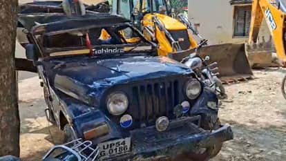 Dumper Collides with Police Jeep One Constable Dead Three Injured in mau