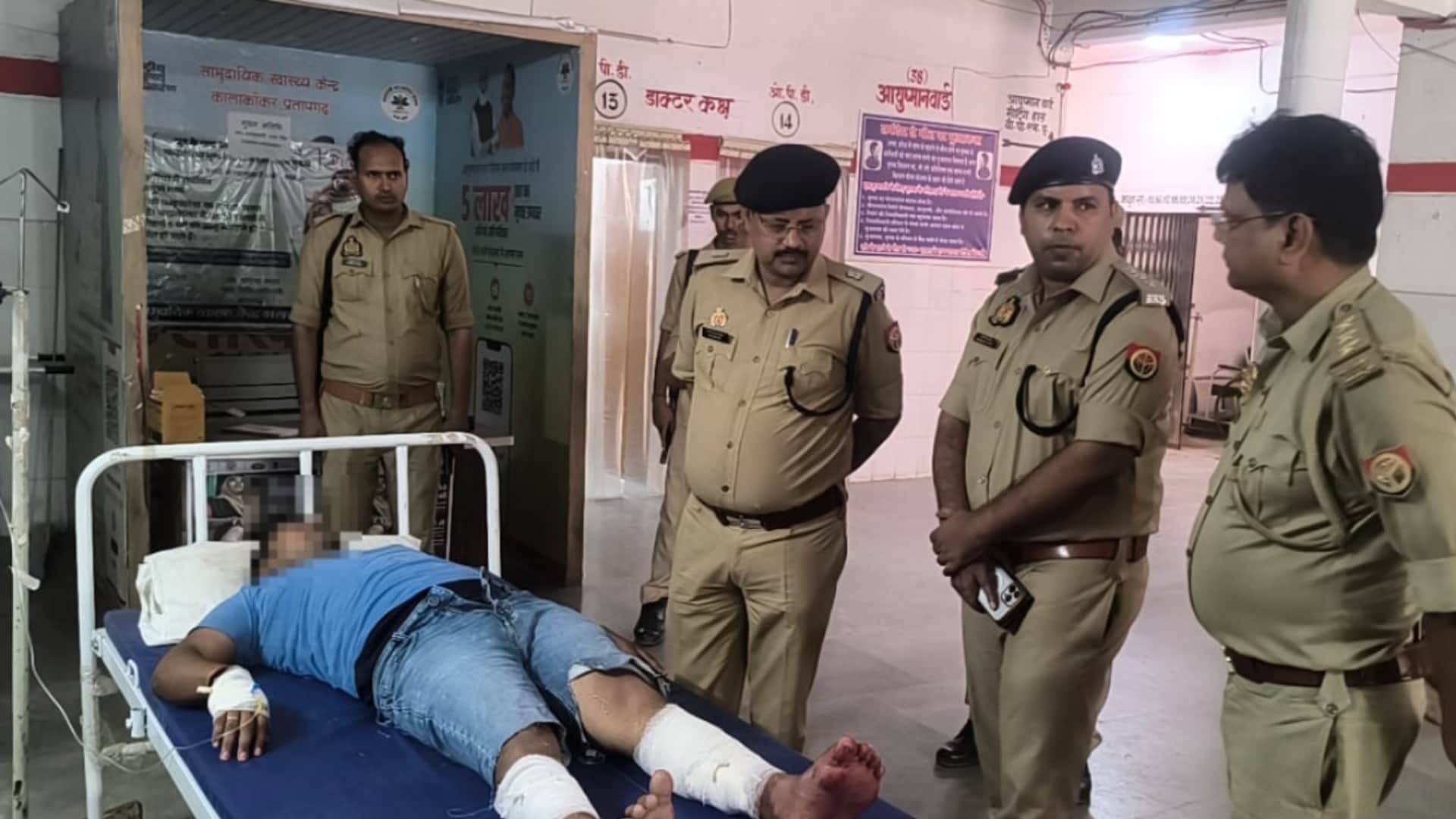 मानिकपुर प्रतापगढ़ में पुलिस मुठभेड़ में घायल आरोपी शुभम सोनकर।