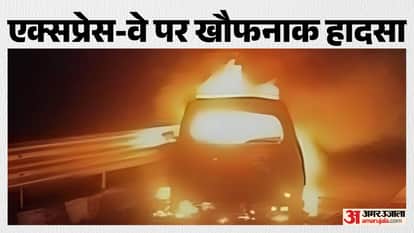 Alwar News: Car catches fire on Delhi-Mumbai Expressway, five burnt alive; driver critically injured