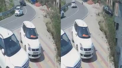himachal pradesh mountain road car accident viral video high speed car falls down a mountain