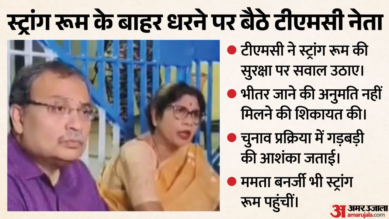 Apprehensions Tampering in Strong Rooms TMC Leaders protest Allege Misconduct by BJP Election Commission