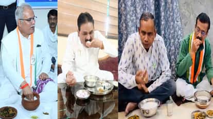 1st may Labour Day: Congress Members Ate Bore-Basi and Deepak Baij on BJP