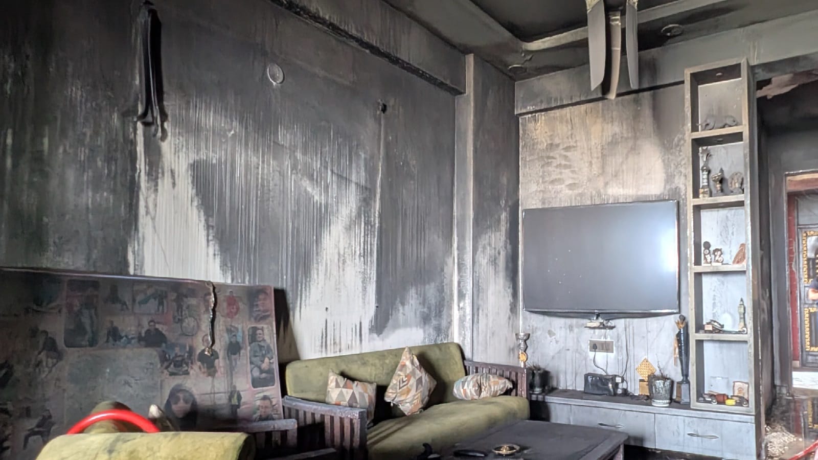 Ghaziabad Fire: Iron rods melt in burnt building of Gaur Green Society