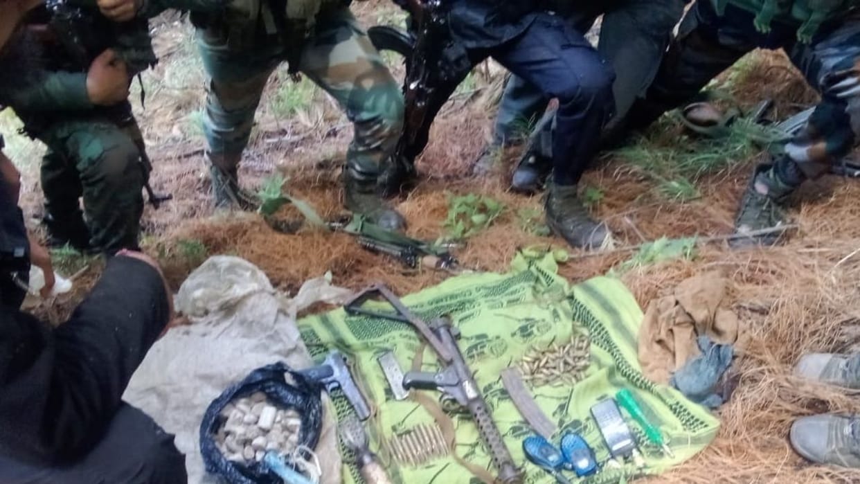 Terror hideout destroyed in Sigdi Bhatta, cache of weapons recovered