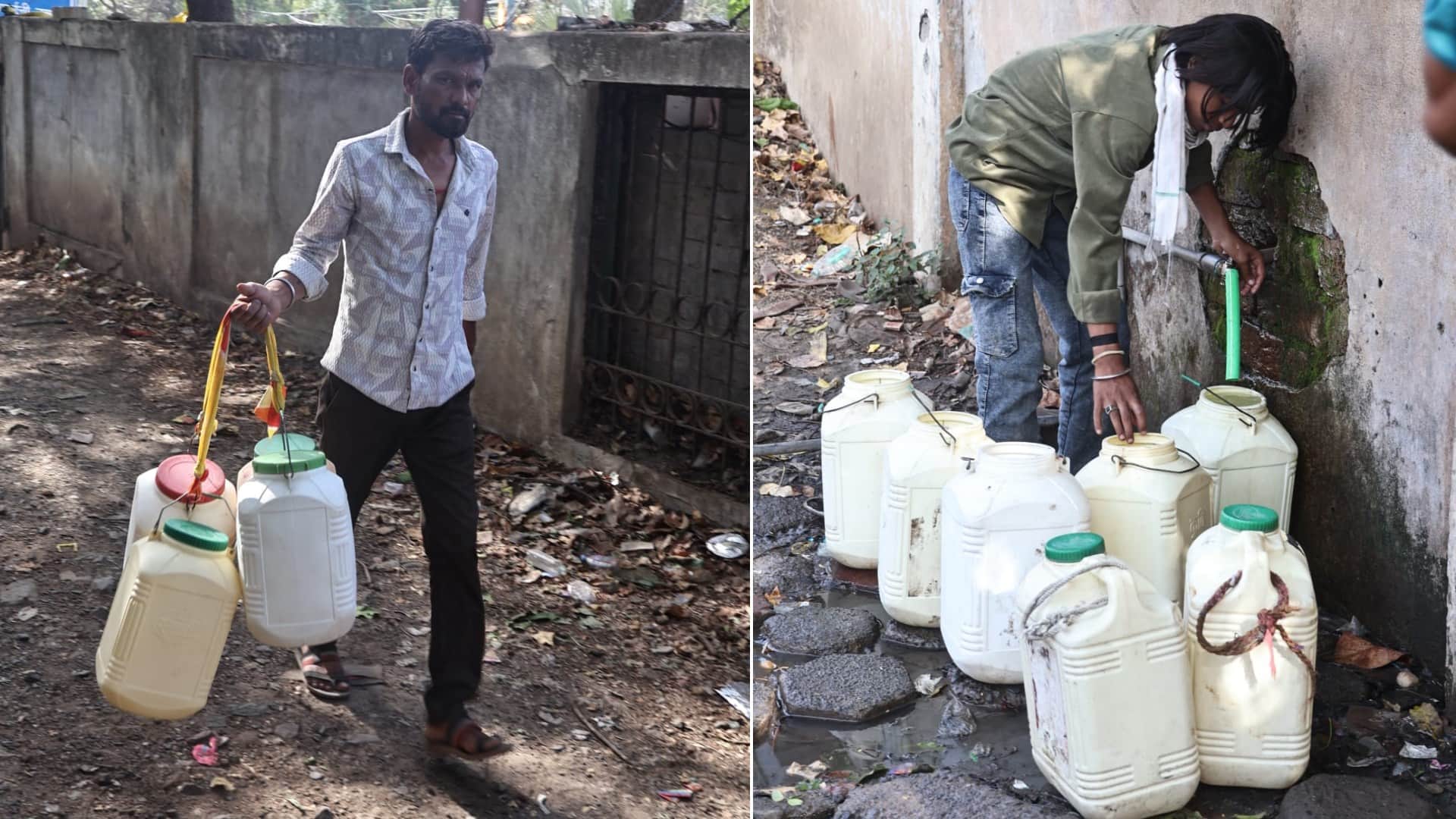 Struggle for water in the scorching afternoon heat, residents of areas adjacent to the Ring Road are suffering
