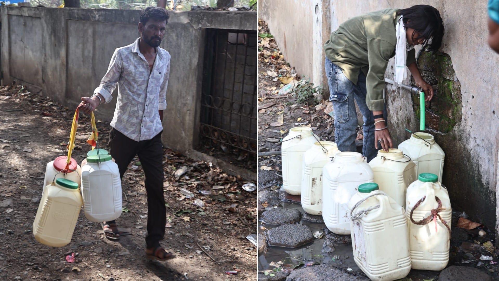 Struggle for water in the scorching afternoon heat, residents of areas adjacent to the Ring Road are suffering