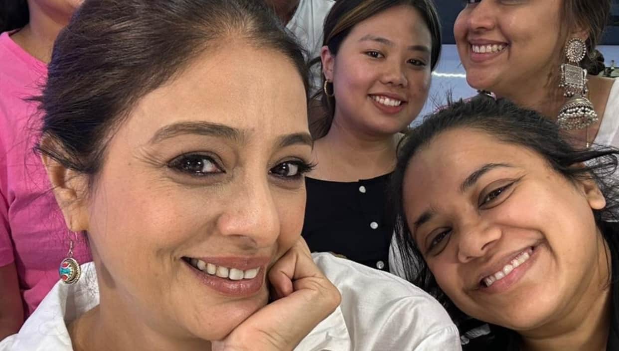 tabbu shared her bts photos on social media with film king 100 crew
