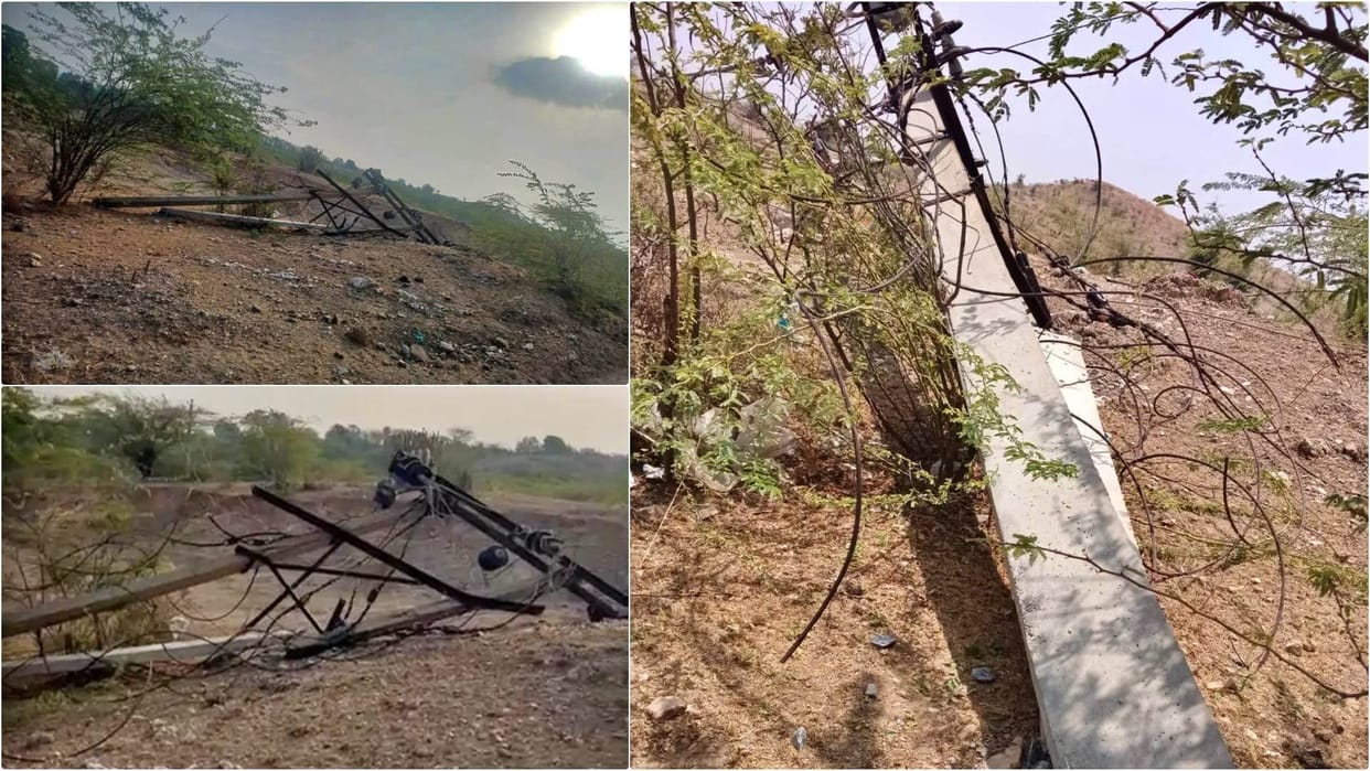 Salumber: Wires Stolen After Toppling 4 Poles of 33 kV High-Tension Line; Power Supply Cut Off to 10 Villages