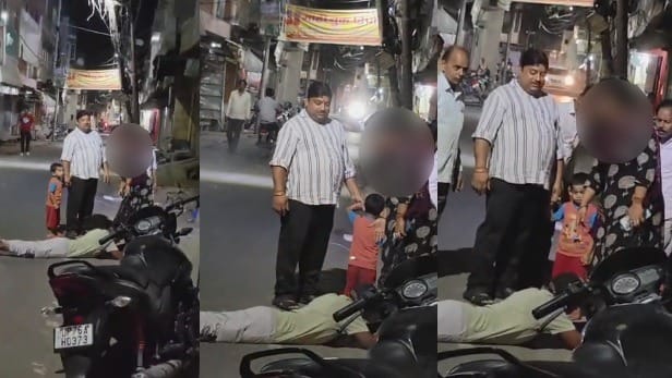 Farrukhabad Move away Let go of my feet everyone is watching Young Man Falls at Womans Feet in Market