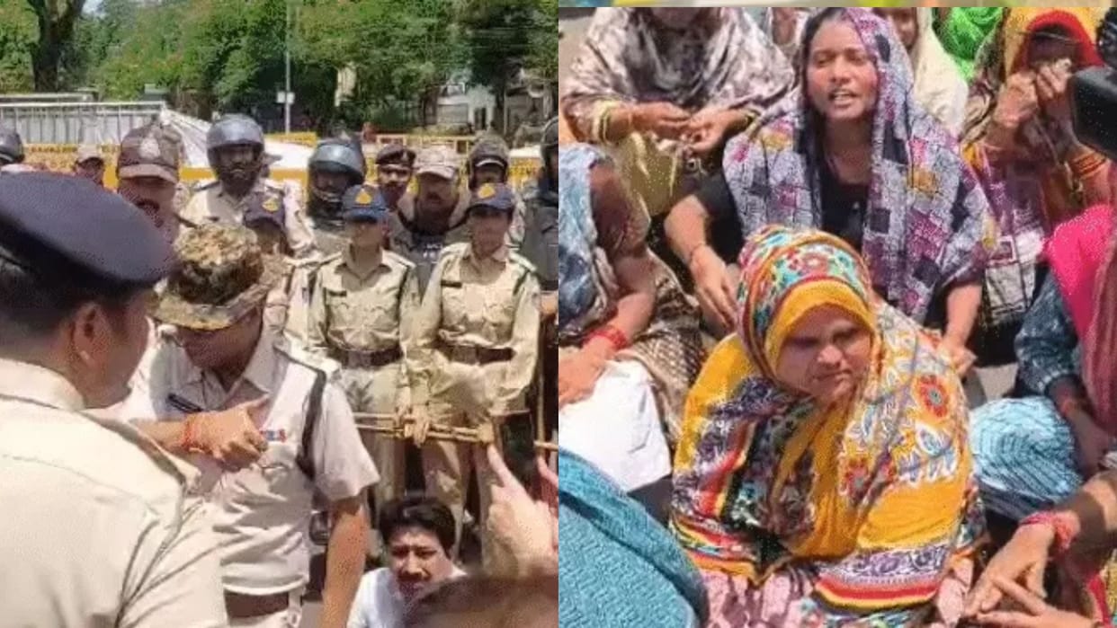 MP: Tribal settlement removed from Manas Bhawan area in Bhopal, Congress protests, scuffles erupt