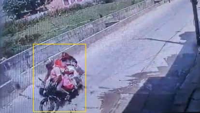 Meerut: White Topping Road Explodes in Madhavpuram, Biker Narrowly Escapes