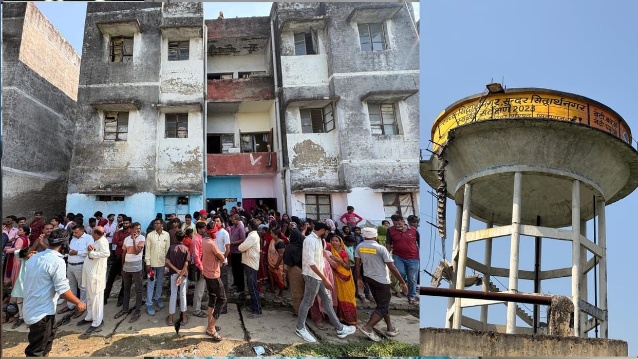 In Siddharthnagar, children climbed onto a water tank while playing; two teenagers died.
