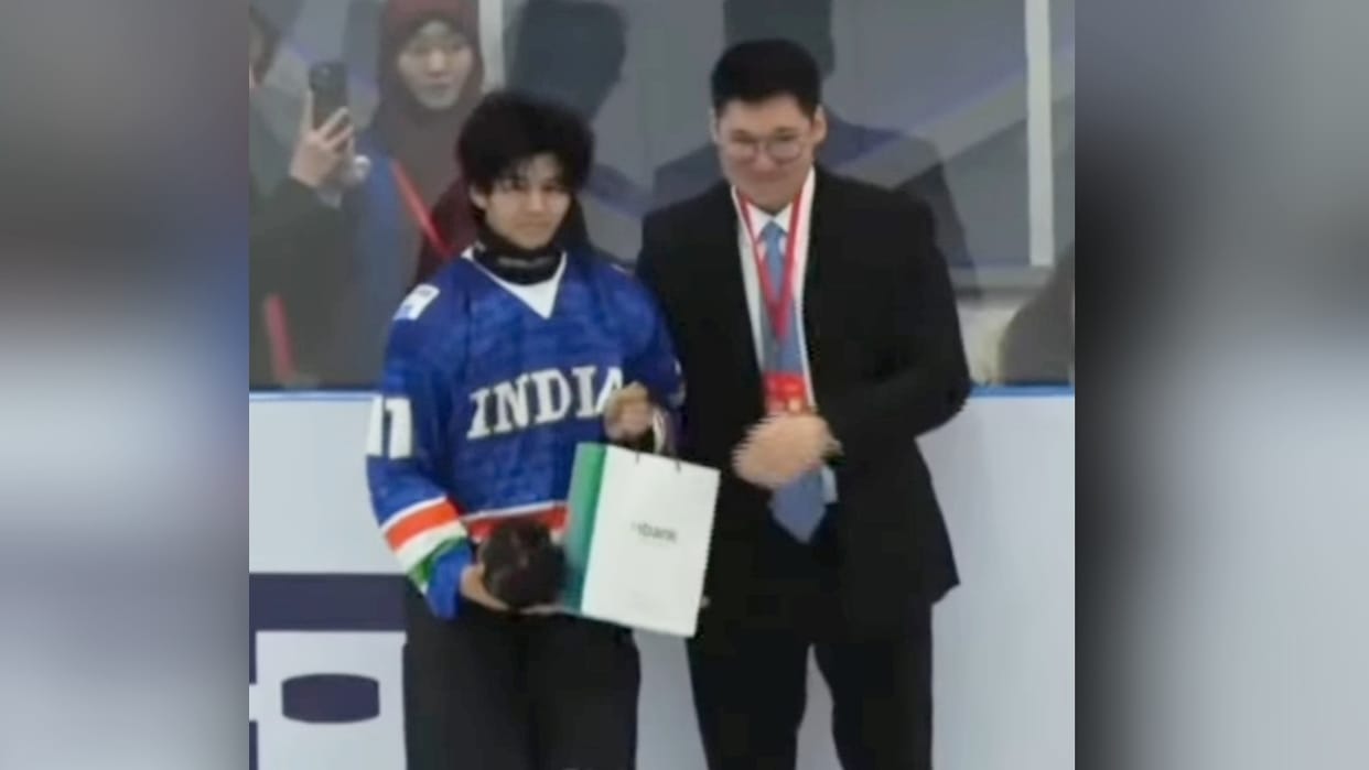 Keylong: Tenzin Tashi Scores Goal in Ice Hockey Asia Cup, Named Player of the Match