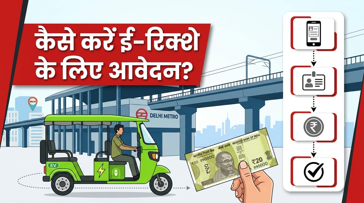 Delhi E-Rickshaw Fare Hike: how to apply for e rickshaw ka dlehi mein 20 rupees kiraya