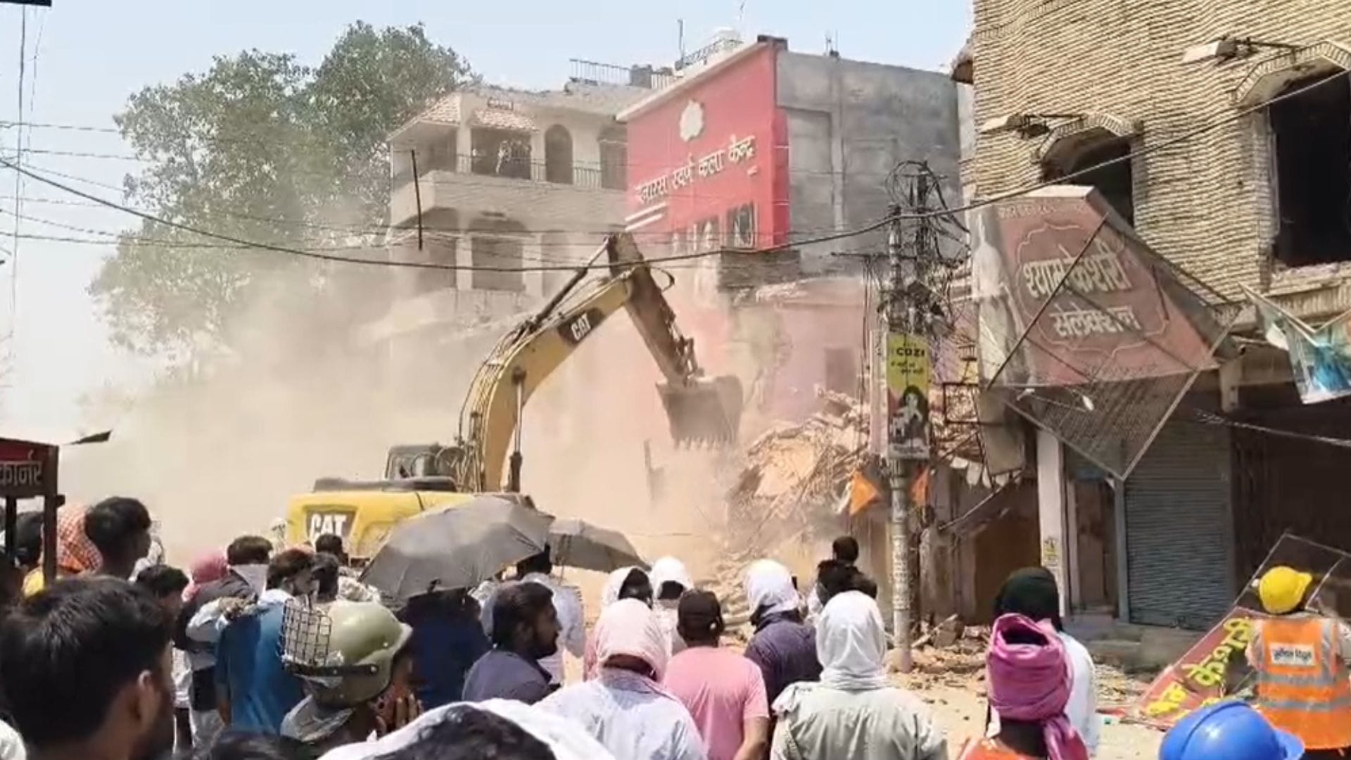 Bulldozer Action in Chandauli Eight Major Structures Demolished Plumes of Dust Rise on GT Road