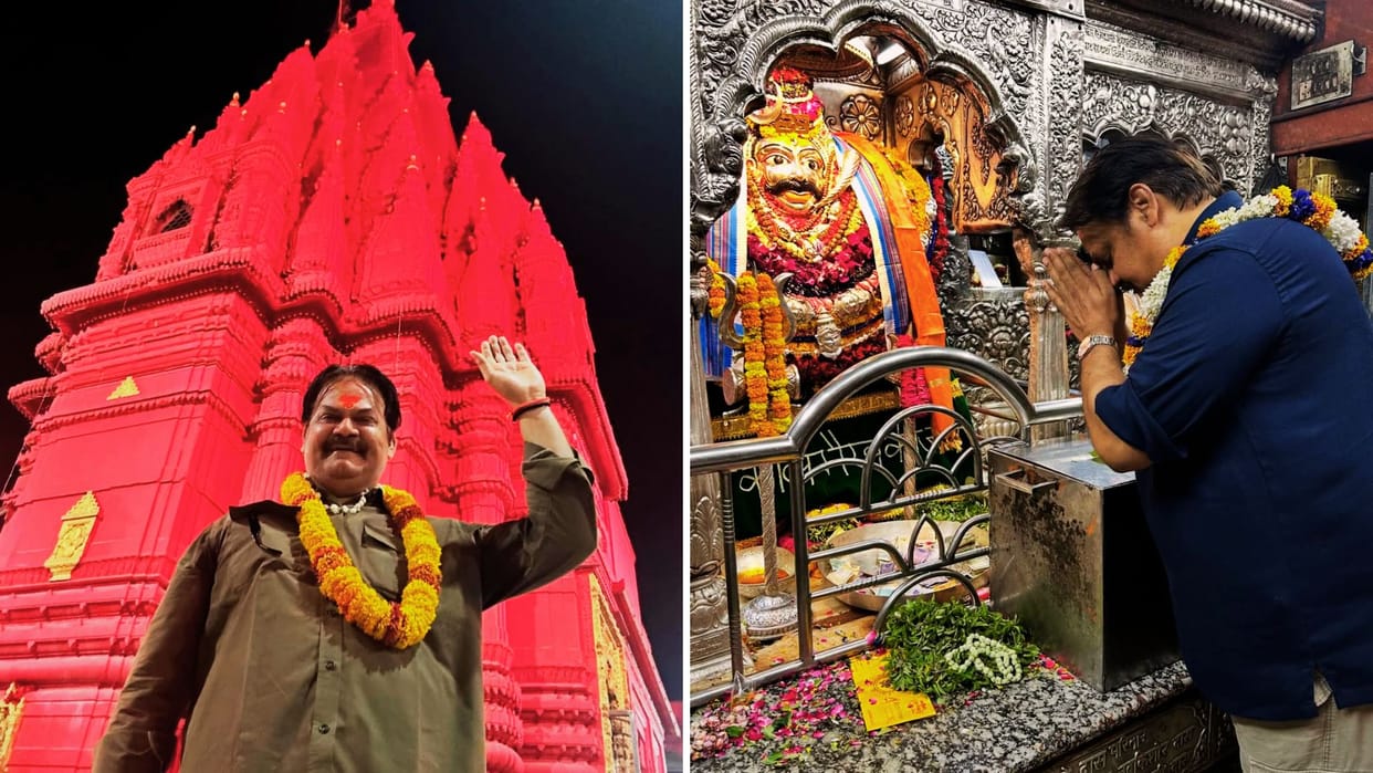 Akhilendra Mishra in Kashi Offers Prayers Kal Bhairav Temple and Baba Vishwanath Witnesses  Ganga Aarti
