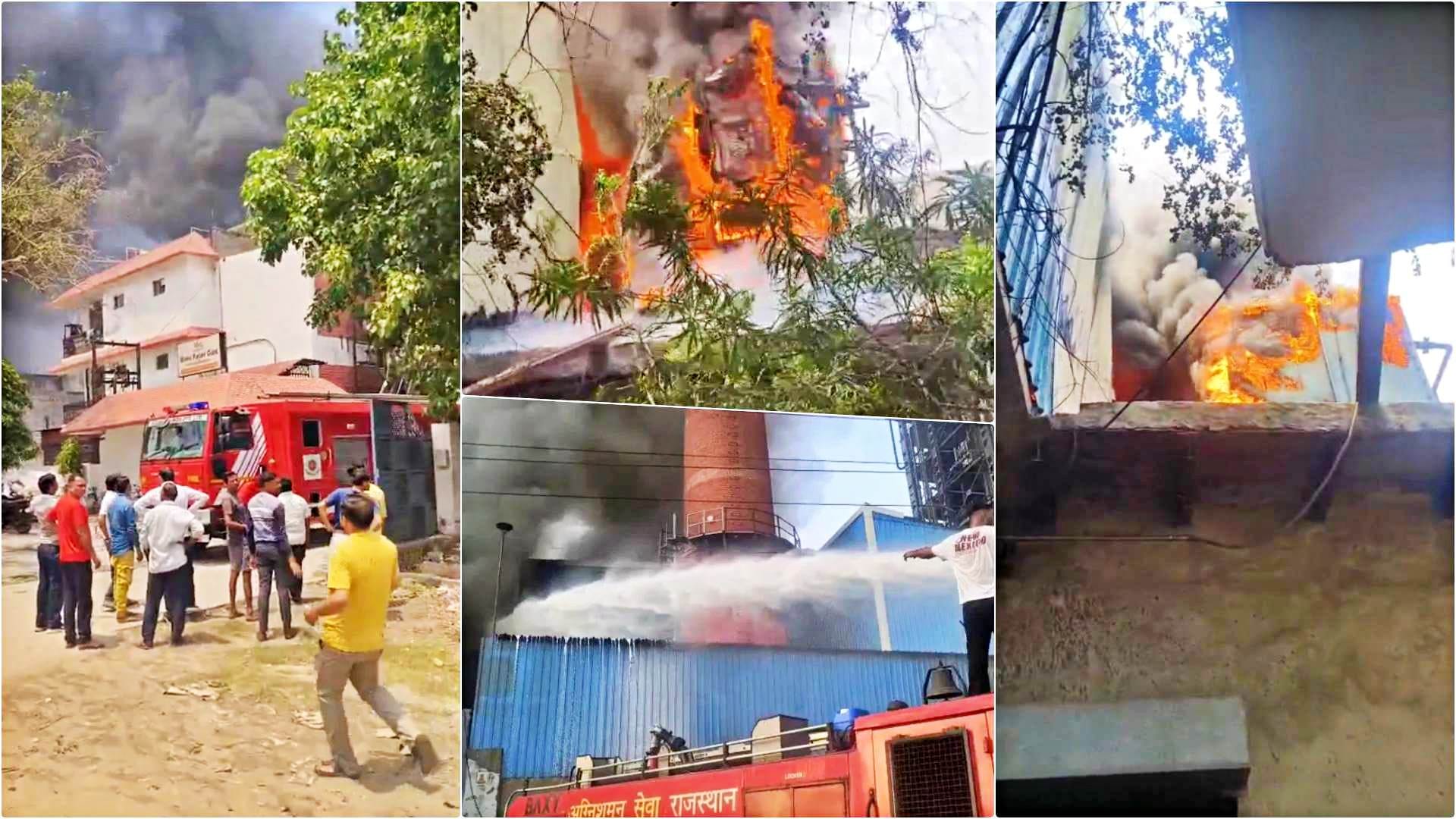 भिवाड़ी औद्योगिक क्षेत्र की पेपर कंपनी में लगी भीषण आग