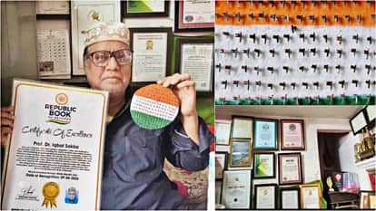 Message of Peace to World Through 195 Tricolors Udaipur's Dr. Iqbal Sets World Record Writes Letter to PM Modi
