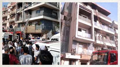 Fire breaks out in a 4-story building in Vivek Vihar Shahdara, Delhi