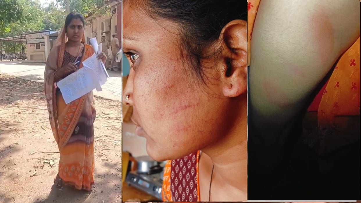 A woman was dragged and beaten at Belghat police station, Gorakhpur. news in hindi