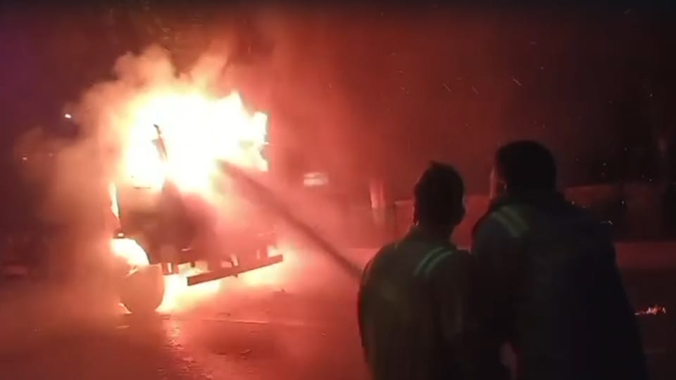 Fire breaks out in a DCM truck loaded with chemicals