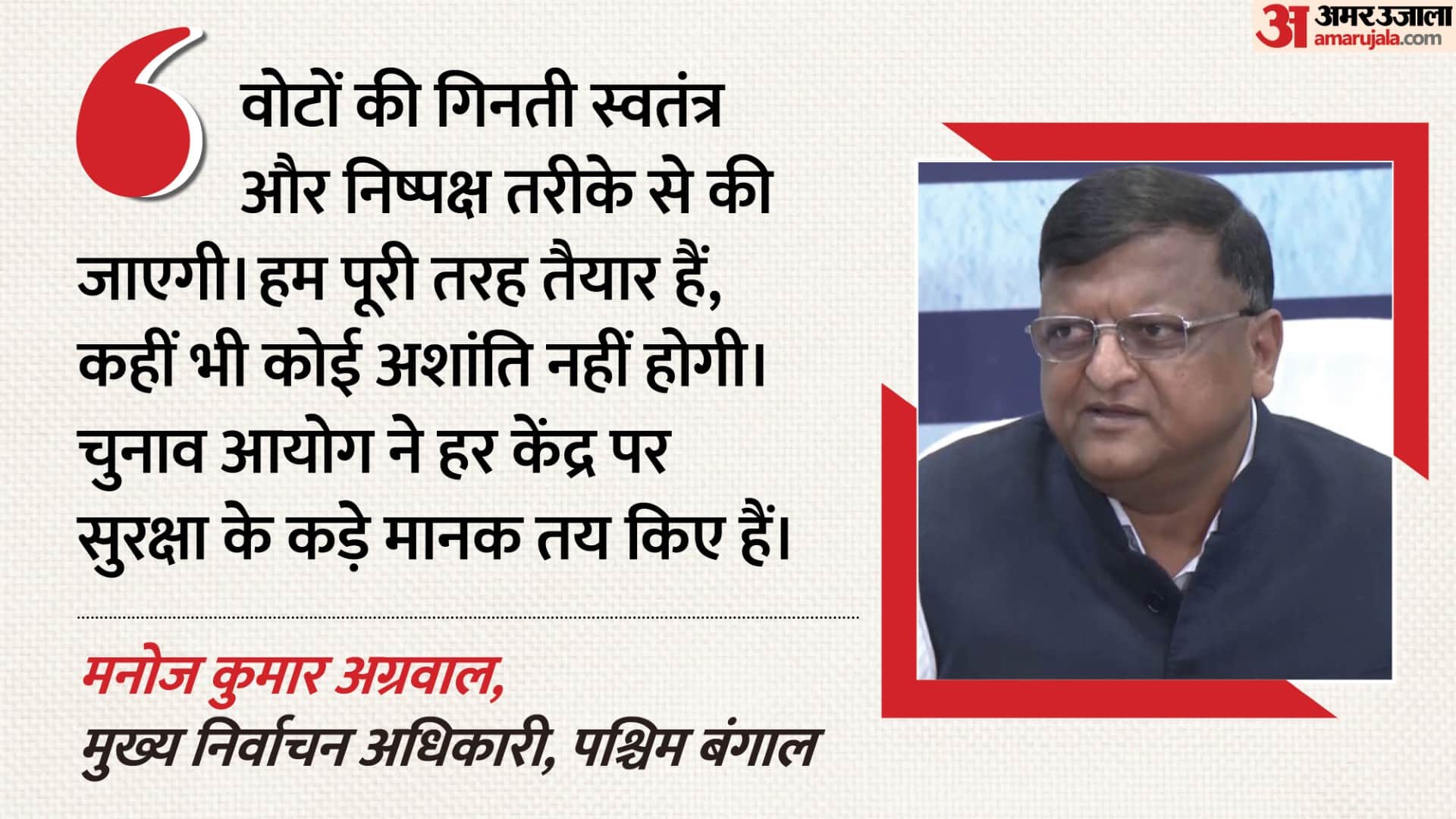 मनोज कुमार अग्रवाल, मुख्य निर्वाचन अधिकारी, पश्चिम बंगाल