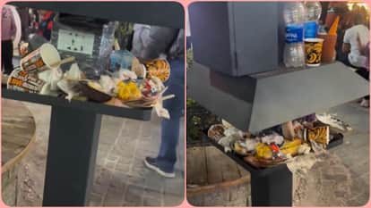 Manali viral video people have turned a charging point into a dustbin