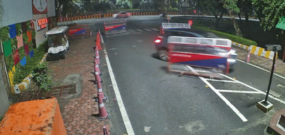 Woman pushes guard in dispute over car hitting divider in Noida Society video goes viral